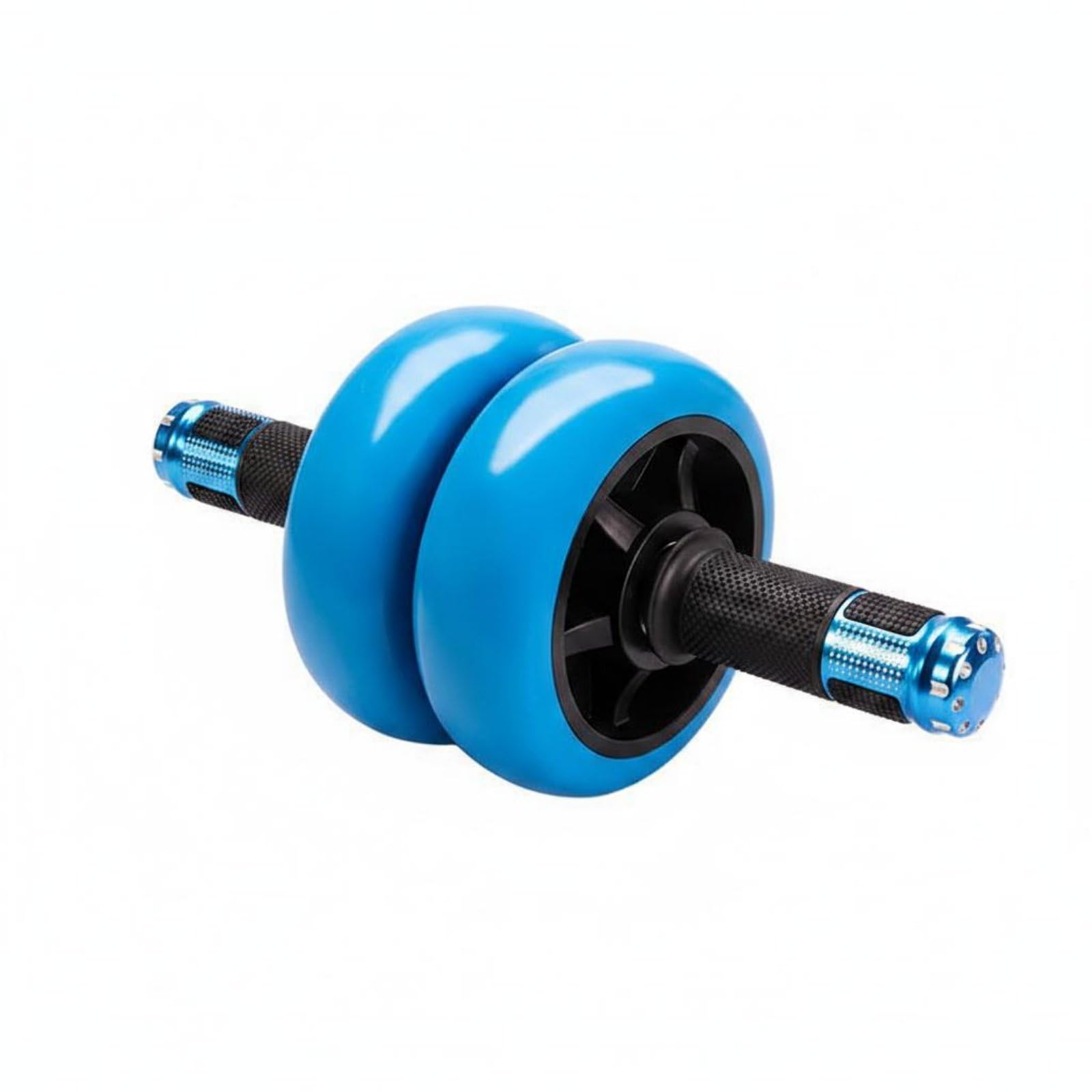 CLOVRIX Double Wheel Ab Roller Quiet Bearing Beginner Friendly MidSection Training for Beginners, Home Workout, Blue, Rubber Ha
