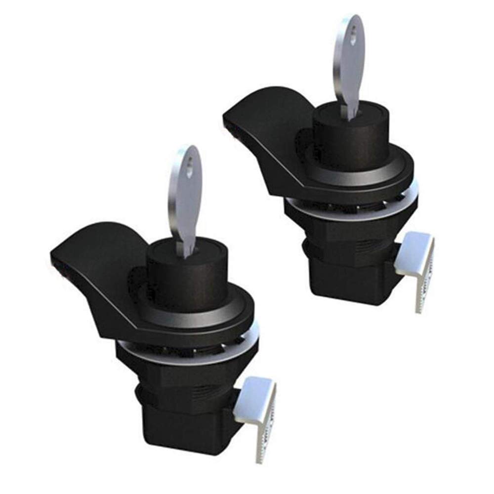 2Pcs Push Button Series Plastic & Metal To Close Latch With Locking For Marine Boat Tool Box, Glove Box