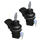 2Pcs Push Button Series Plastic & Metal To Close Latch With Locking For Marine Boat Tool Box, Glove Box