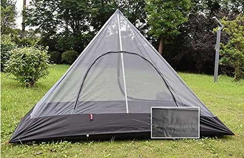 Genma0 Ultralight Half Mesh Tent For Tipi Hot Tent 1-2 Person Mesh Camping (2 Person Mesh For 4-6 Person Tipi Tent)