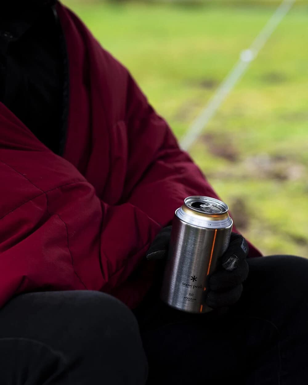 Snow Peak Shimo Can Cooler Vacuum-Insulated To Keep Canned Beverages Cold