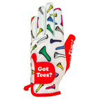 Giggle Golf Women 'S Golf Glove (Large, Worn On Right Hand, Red Got Tees)