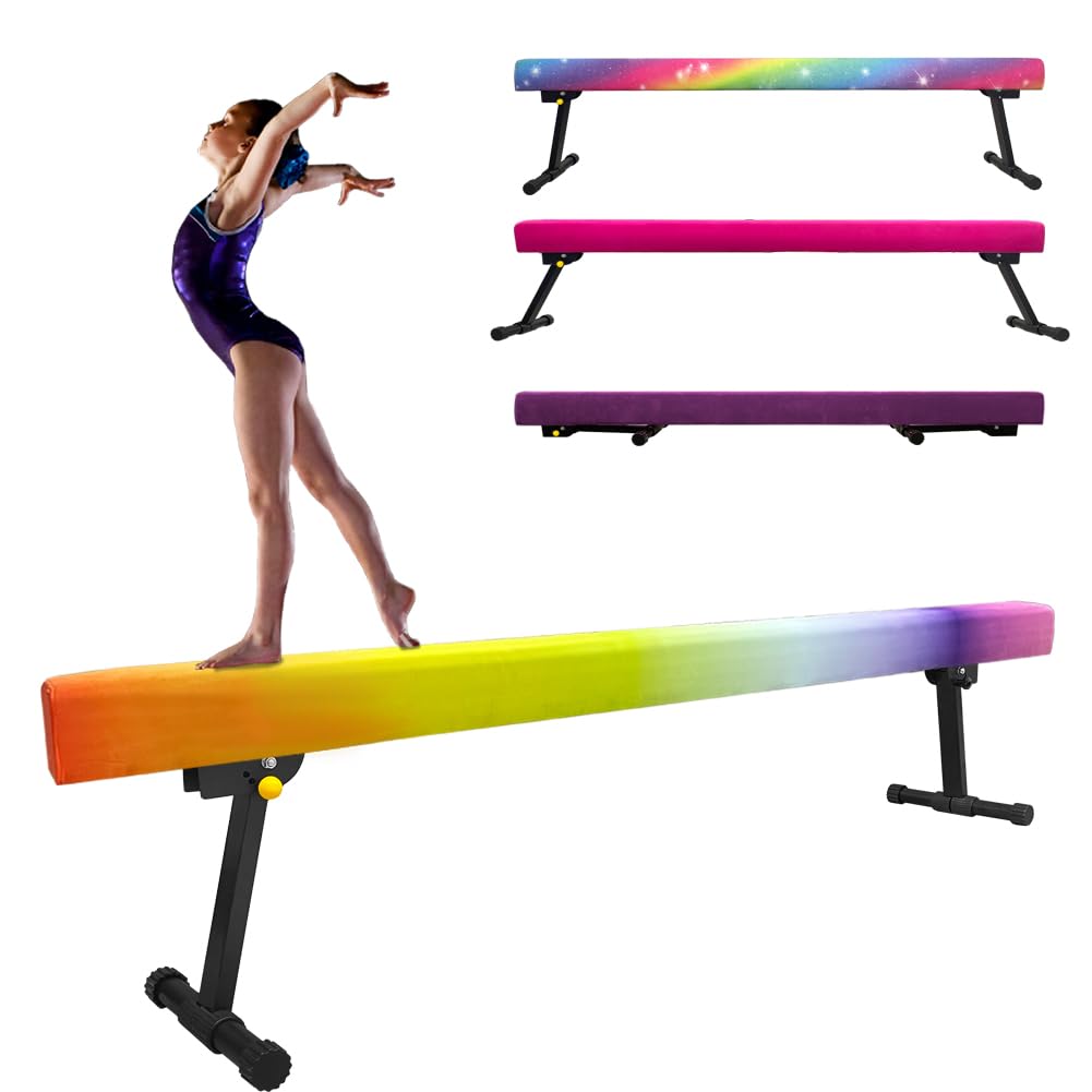86 York 8Ft Gymnastics Balance Beam, High And Low Floor Beam Gymnastics Equipment For Kids/Adults,Gymnastics Beam For Training,P