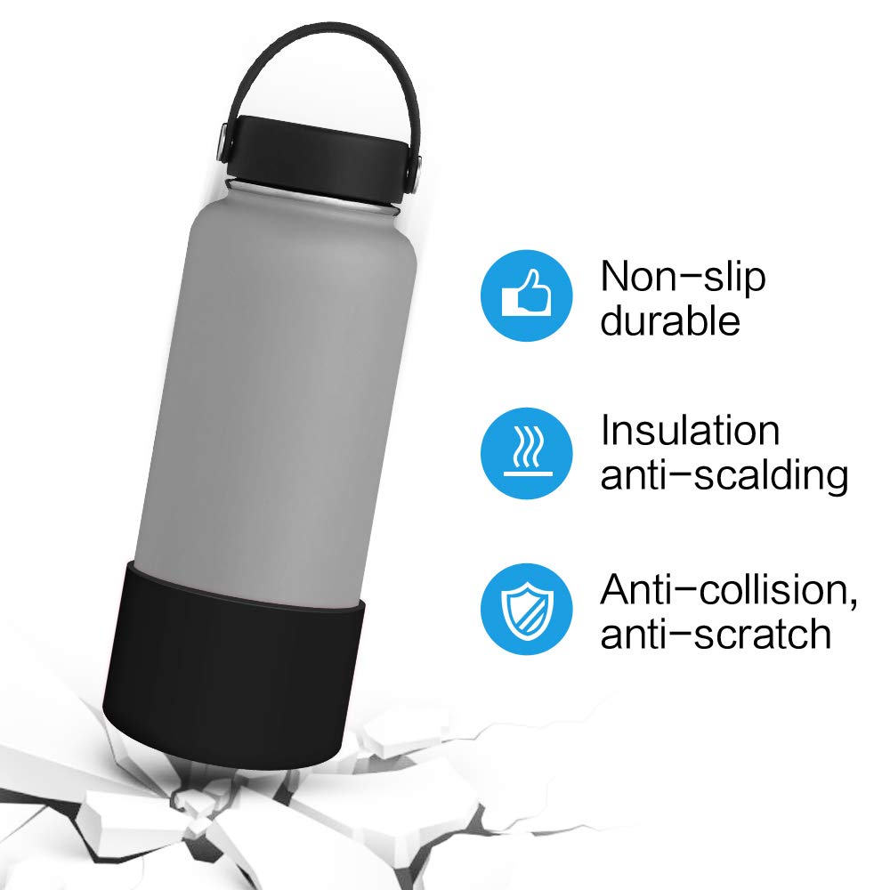 Protective Silicone Boot Sleeve For 12Oz-40Oz Hydro Sport Flask/Stanle Water Bottles Tumbler Anti-Slip Bottom Sleeve Cover For A