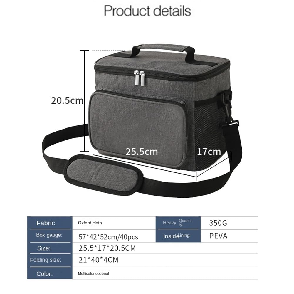 Gaderth Cooler Bag, Collapsible Cooler Bag, Large Lunch Bag 12 Can (10L), Insulated Leakproof Soft Sided Cooler Bag, Portable Be