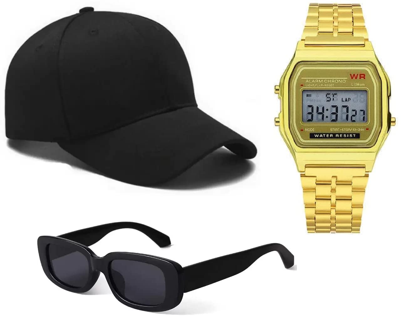 Selloria Brand Cotton Cap And Black Sunglass For Unisex Outdoor And All Activities |Free Size With Adjustable Metal Buckle |Sun 