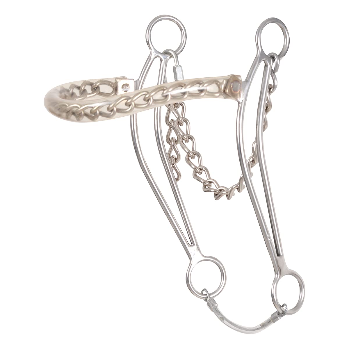 Classic Equine Carol Goostree Hackamore With Covered Chain Nosepiece, 8.75-Inch