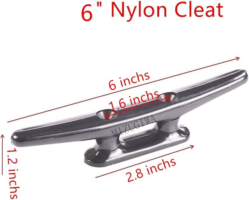 Mizugiwa Nylon Boat Cleats Dock Cleats Black 6 Inch Boat Ties,Kayak Rope Tie Cleat,Rope Cleat,Kayak Cleat For Boat Docks,Kayaks,