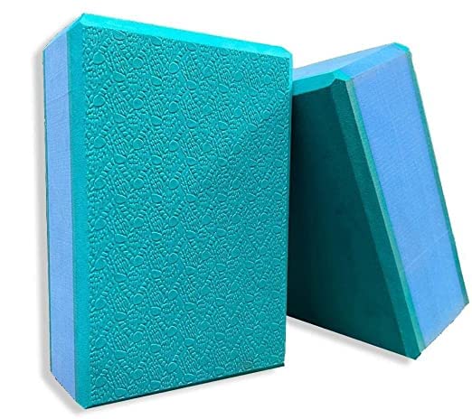 Vedam High Density Eva Foam Yoga Block Set Of 2 For Men & Women | Improve Strength & Aid Balance (Green)