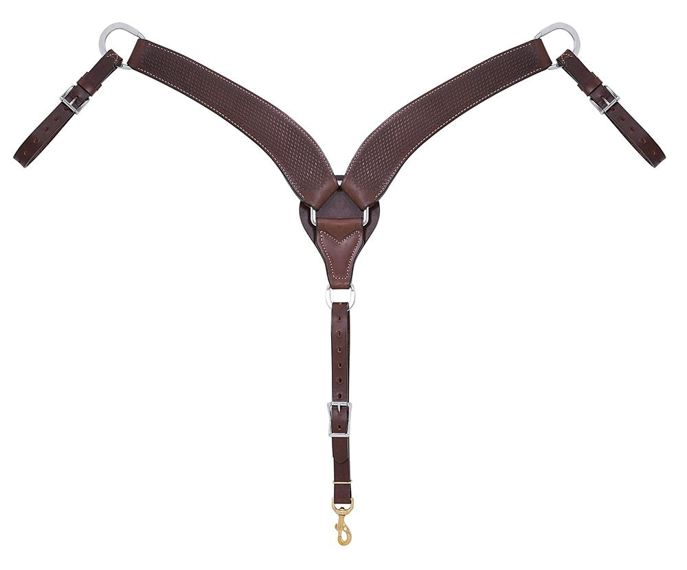 Weaver Leather Basin Cowboy Roper Breast Collar, Brown, Horse