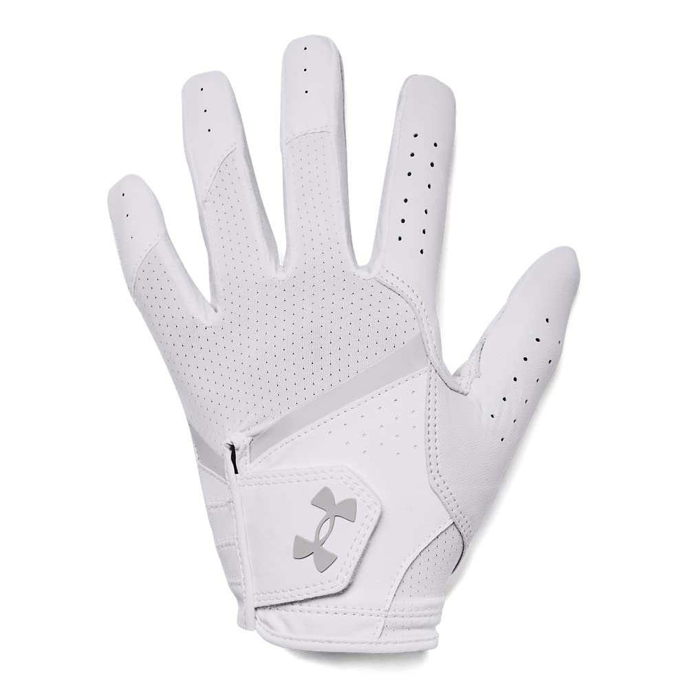 Under Armour Womens Iso-Chill Golf Glove, (100) White/Halo Gray/Halo Gray, Right Hand Small
