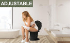 Alevmoom Retractable Portable Toilet With Cushion - 330Lbs Capacity 13.7 Height Adjustable Camping Toilet Foldable Travel Toilet