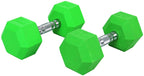 Fitvids Colored Rubber Encased Hex Dumbbell, 25Lb Pair