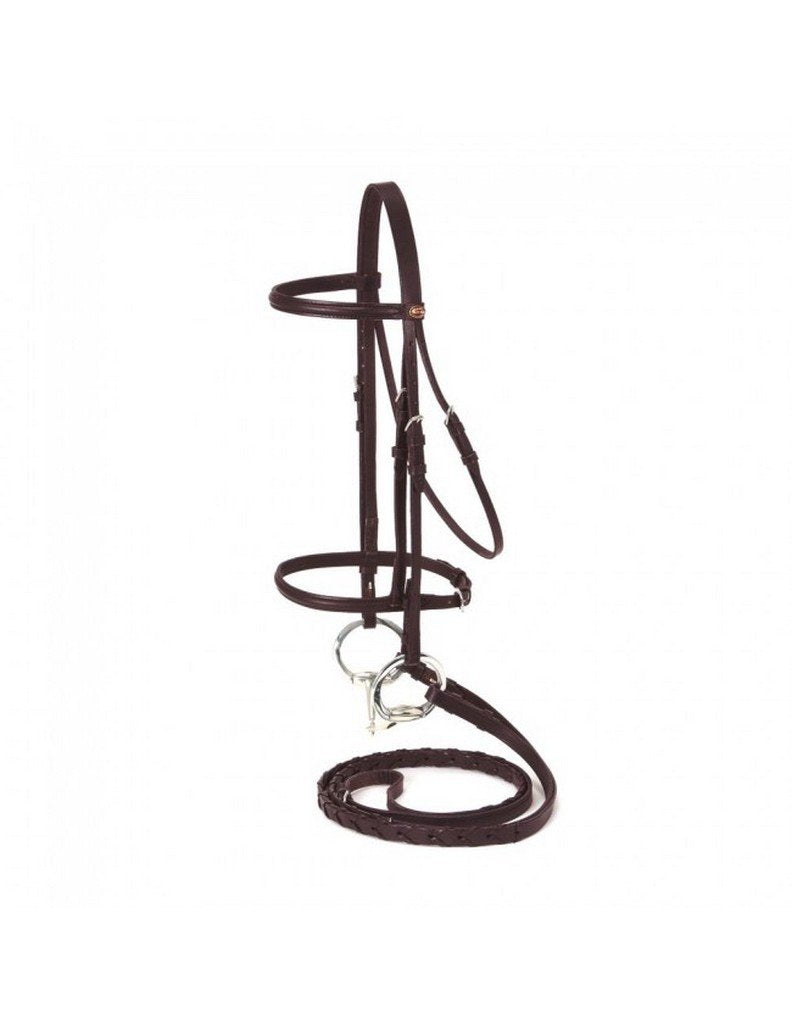 SilverFox Raised Snaffle Bridle Brown Pony