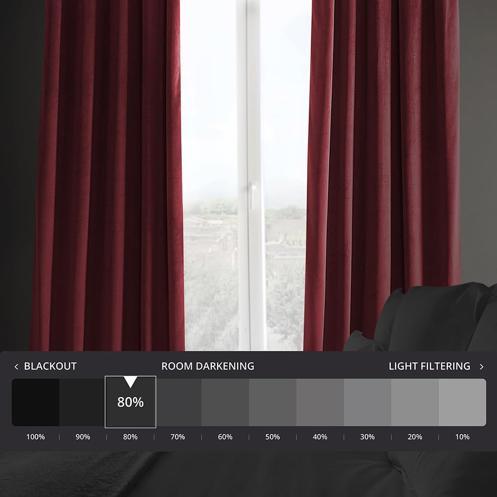 Hpd Half Price Drapes Heritage Plush Velvet Curtains For Bedroom  Living Room 50 X 96, Vpyc-179758-96 (1 Panel) Cinema Red