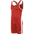 ASICS Men's T-back Performance Wrestling Singlet, Red/White, 3X-Large