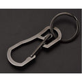 Alsmiley Stainless Steel Carabiner Clip Retractable Ring Set Keychain Quick Release Hooks For Men Women Black