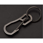 Alsmiley Stainless Steel Carabiner Clip Retractable Ring Set Keychain Quick Release Hooks For Men Women Black