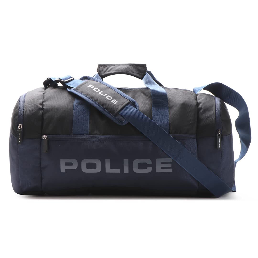 Police Noah Duffel Bag For Sports And Gym Purpose  Black & Navy