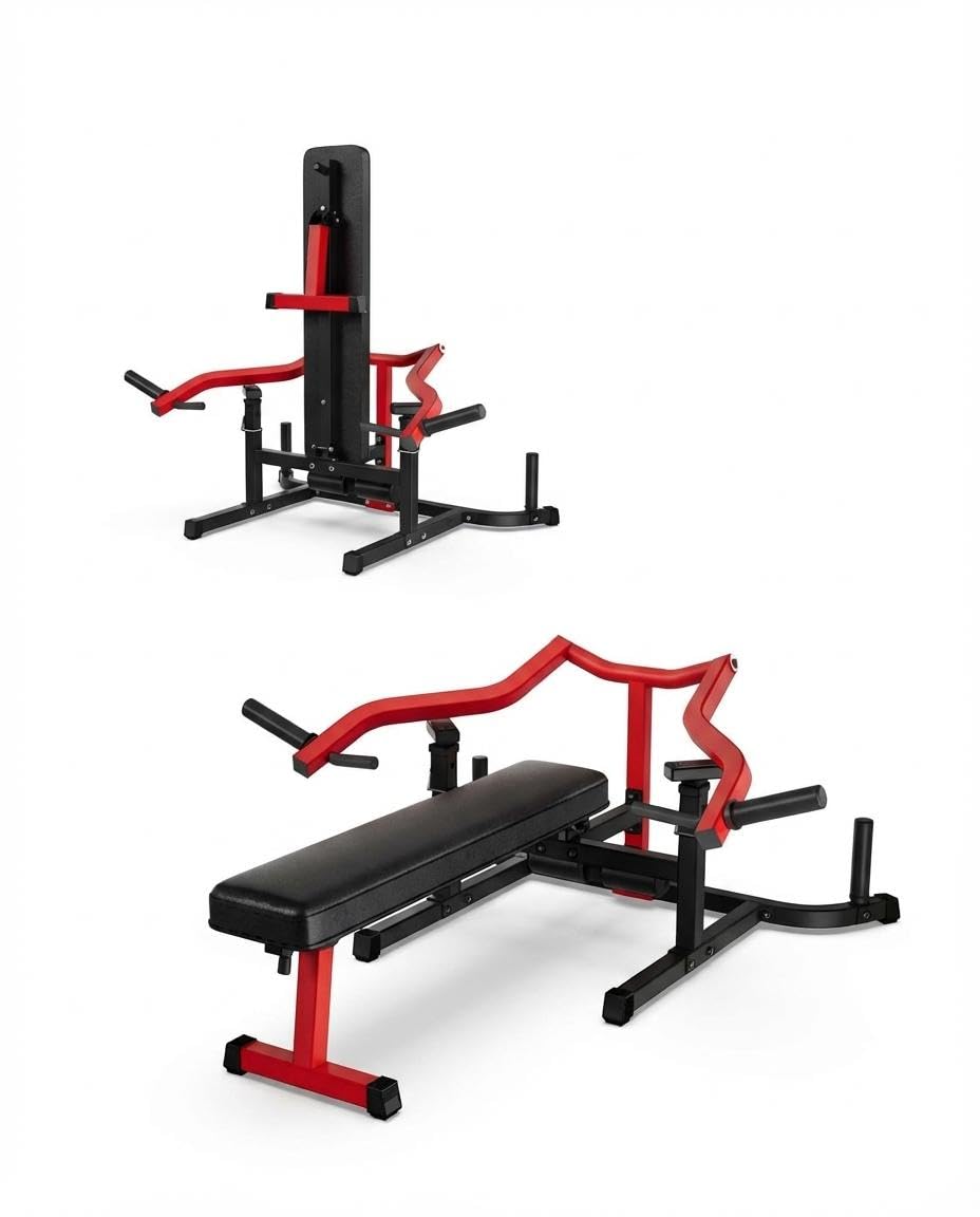 Chest Press Machine for Home Gym, 1050 LBS Weight Bench Press Machine, Adjustable Flat/Incline Bench Press with Independent Conv