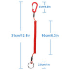 Lix&Rix Coiled Stretch Tether Lanyard With Clip For Fishing Keys Card Keeper And Tools,Red 3Pcs