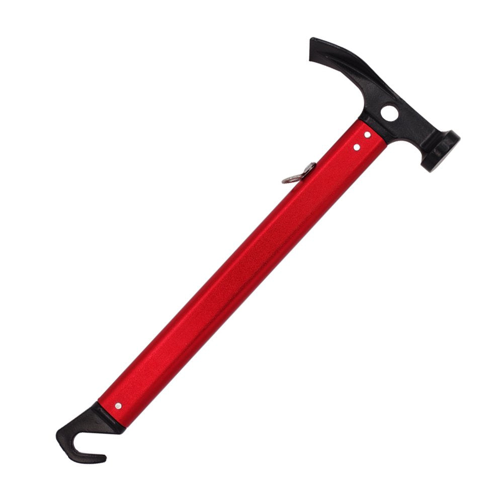 Hikemax Lightweight Outdoor Camping Hammer Aluminum Tent Hammer With Tent Stake Remover, 13-Ounce, Red