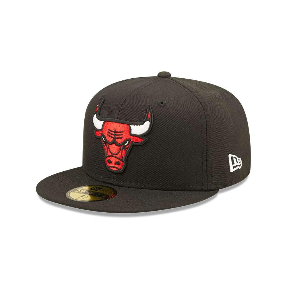 New Era NBA Chicago Bulls Mens Official 59FIFTY Fitted Cap, 7.875, Black