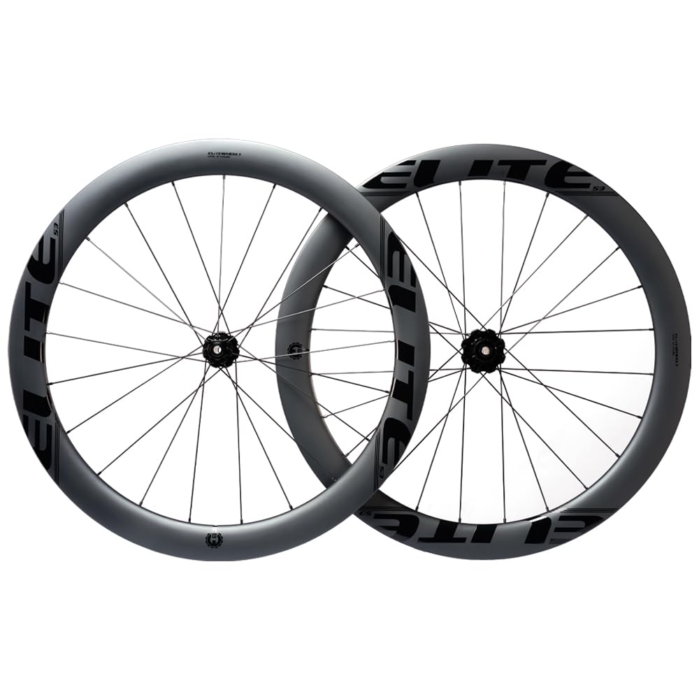 ELITEWHEELS Aero+ Road Wheels with Wing 20 Spokes Ratchet System 50T Ceramic Bearing Hub 23mm Inner Width Carbon Wheelset-53mm D