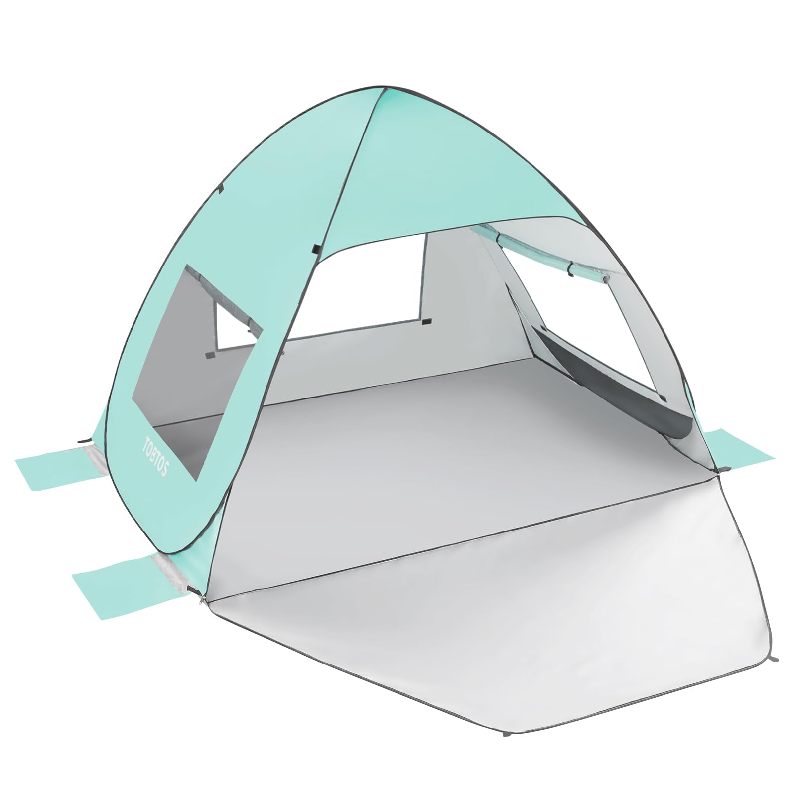TOBTOS UPF 50+ Pop Up Beach Tent, Beach Umbrella, Automatic Sun Shelter 2-3 People UV Protection Portable Sunshade, Easy Set Up 