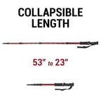Crown Sporting Goods Shock-Resistant Adjustable Trekking Pole And Hiking Staff (Set Of 2), Purple, 43-Inch