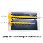 Canopy Stakes Canopy Anchors Beach Tent Stakes Heavy Duty Screw Shape 25 Cm 10 Inch - 8 Pack Yellow