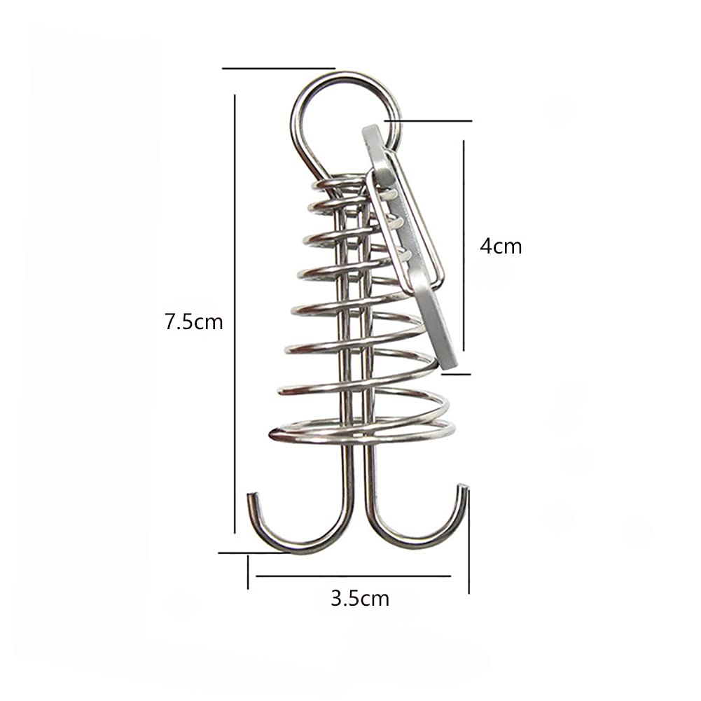 Alnicov 10Pcs Round Deck Anchor Pegs,Tent Awning Anchor With D-Shaped Carabiners For Camping Outdoor Timber Deck Plank Parts (Ra