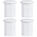 Sumind 4 Pcs Lacrosse Butt Caps, Plastic Lacrosse Stick Butt End Cap Hockey Stick Supplies(White,Polygon)