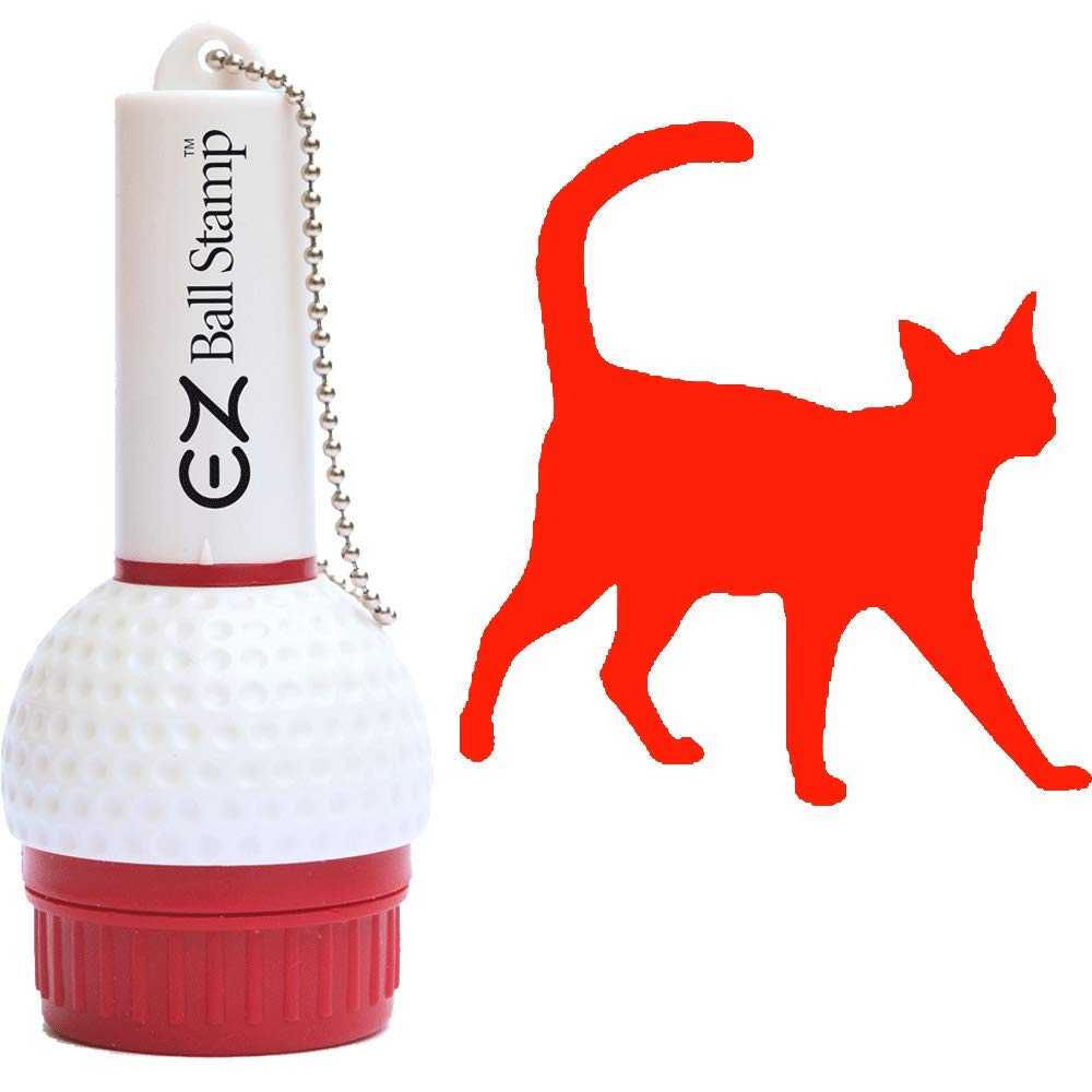 Ezballstamp Golf Ball Stamp Marker (Red Walking Cat)