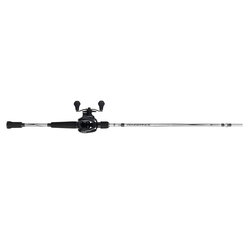 Abu Garcia Vengeance Low Profile Baitcast Reel And Fishing Rod Combo, Gray/Black, 7' - Medium Heavy - 1Pc