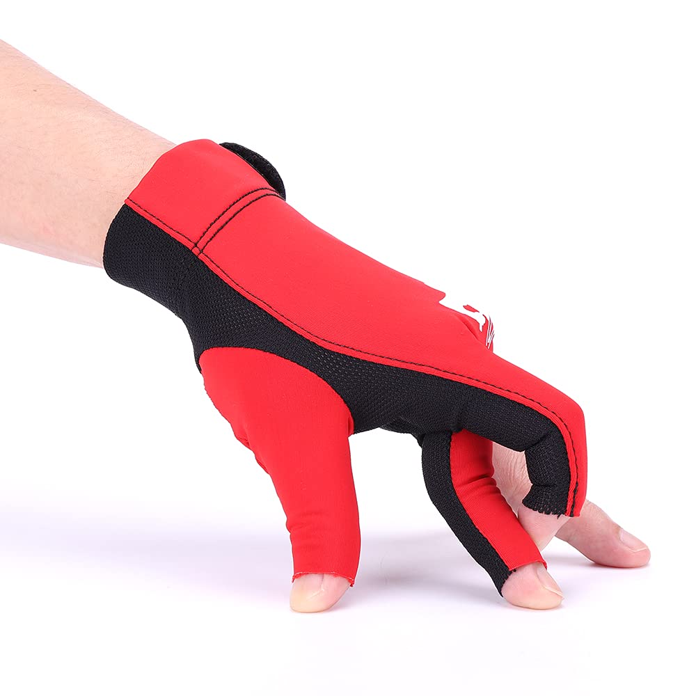 Roaming Quick-Dry Breathable Billiard Pool Gloves, Shooters Carom Snooker Cue Sport Glove Fits On Left Hand (Black-Left Hand, Xx