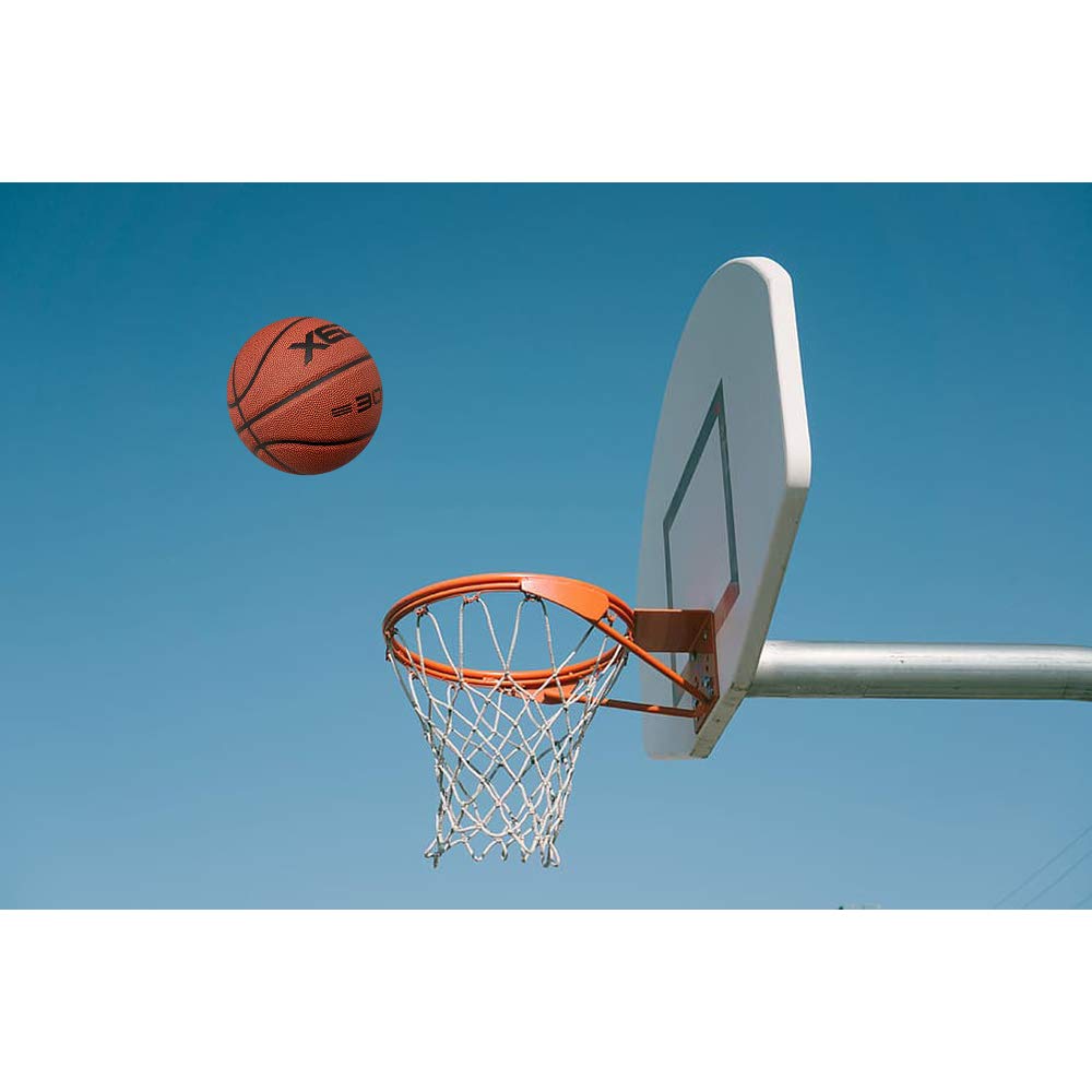 Xedge Basketball Size 5/6/7 Composite Leather Street Basketball Indoor Outdoor Game Ball With Needle,Pump And Carry Bag (Red-300