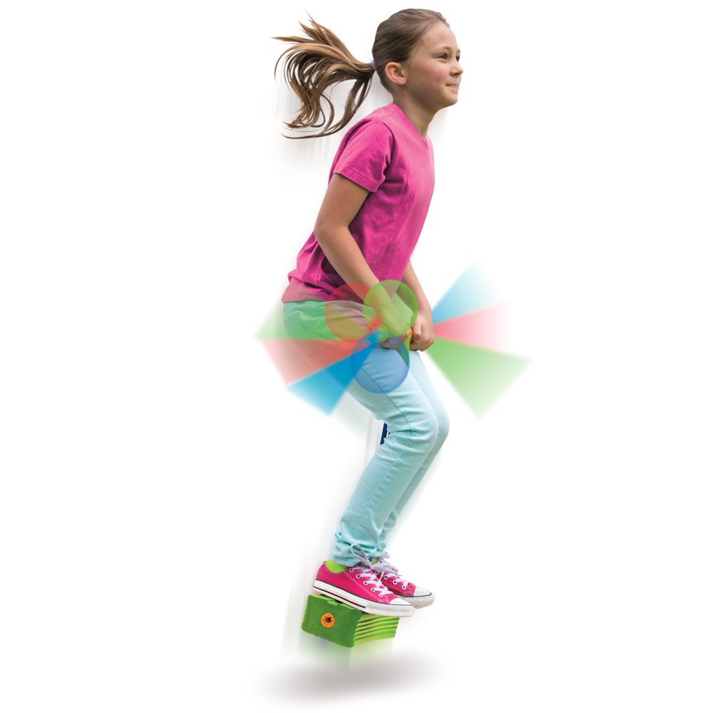 Geospace Jumparoo Deluxe Led Bungee Boing Foam Bouncing Toy - The Squeakiest, Easiest Pogo Ever! For Kids 3 Years & Up