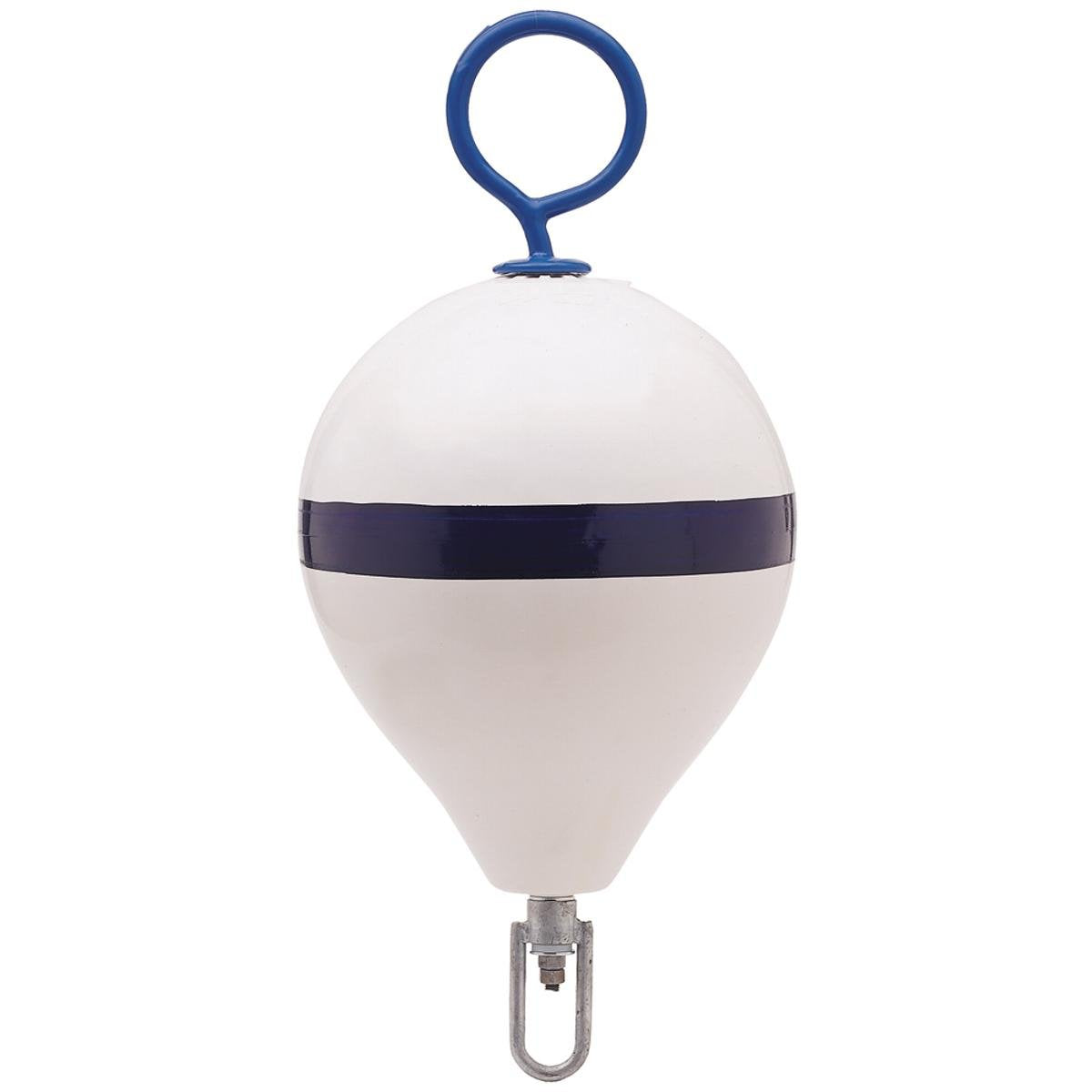 Polyform Mooring Buoy W/Iron 17 Diameter - White Blue Stripe
