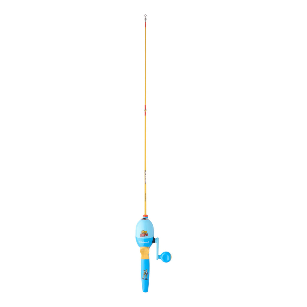 Shakespeare Wild Kratts 26    Beginner Spinning Reel And Fishing Rod Combo, 1-Piece Kids Fishing Combo, Solid Fiberglass Rod Bla