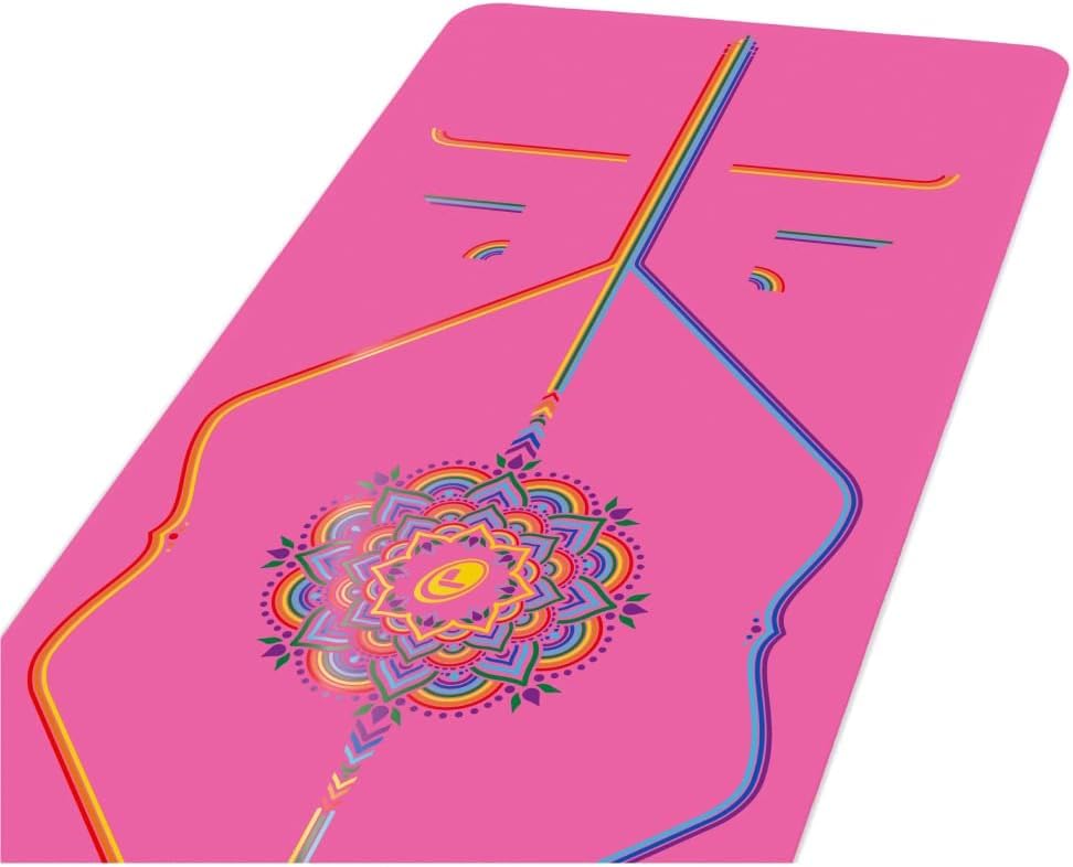 Liforme Printed Travel Yoga Mat - Free Yoga Bag, Patented Alignment System, Warrior-Like Grip, Nonslip, Eco-Friendly And Biodegr