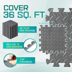Yes4All Interlocking Exercise Foam Mats With Border - Interlocking Floor Mats For Gym Equipment - Eva Interlocking Floor Tiles J