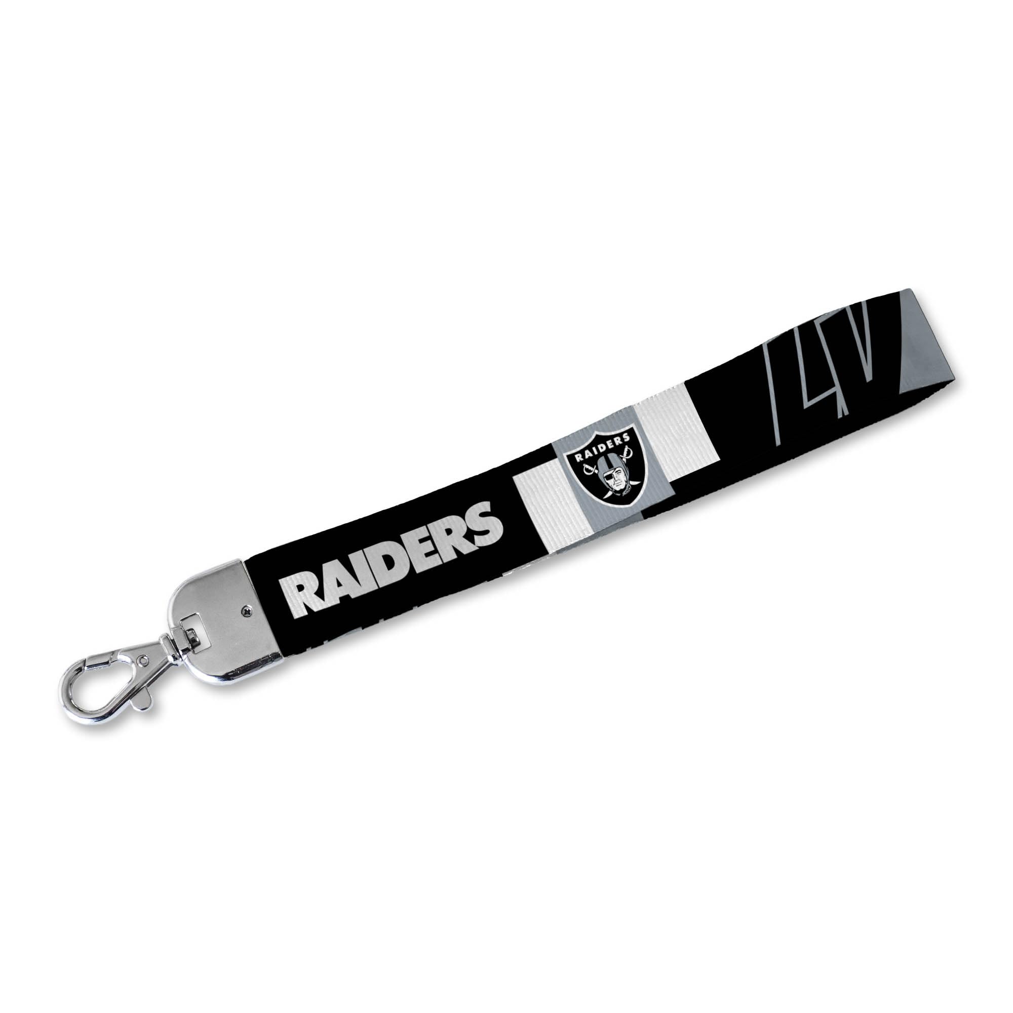 Rico Industries Nfl Football Las Vegas Raiders Standard Wrist Lanyard Key Chain, Cute Wristlet Strap Keychain Holder For Women M