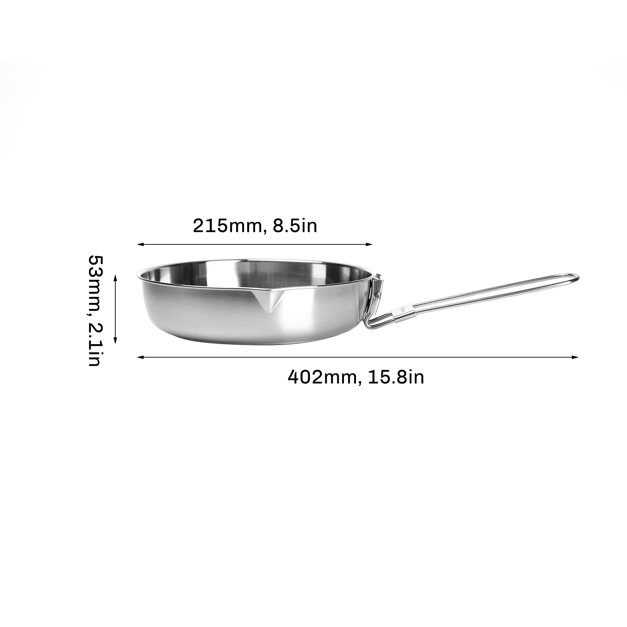 Fire-Maple Antarcti 8 Frying Pan | Sus 304 Stainless Steel Skillet | Durable And Easy To Clean | Ideal For Camping Fishing Bushc