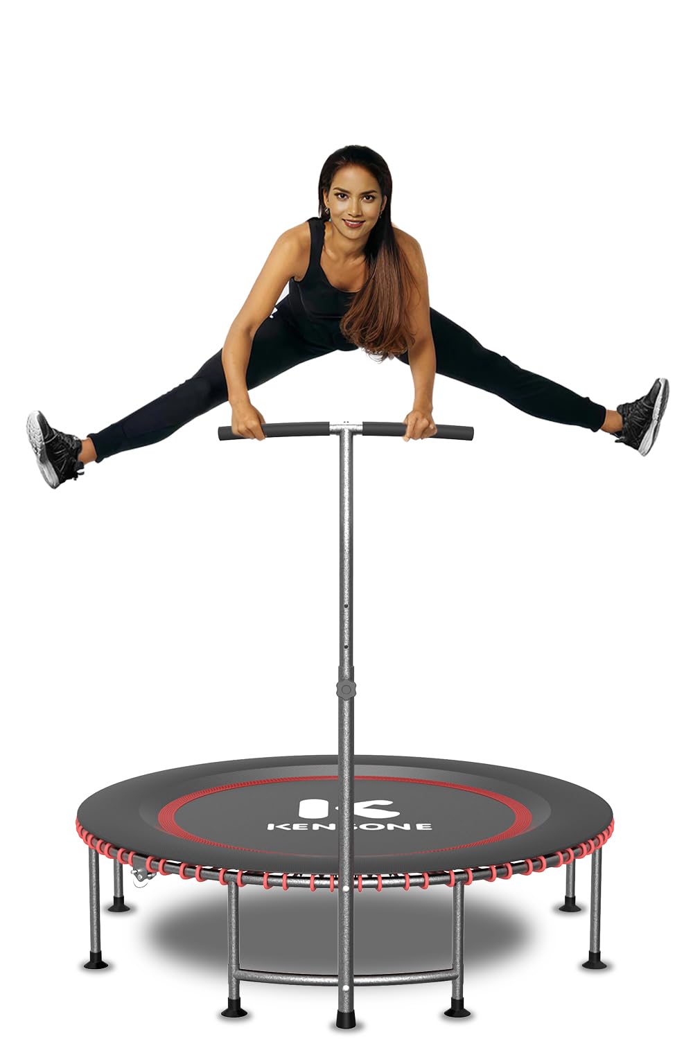 K Kensone 48 Low-Impact Rebounder Trampoline For Adults With Bungee, 550Lbs Quiet Mini Exercise Trampoline With Adjustable T-Sha