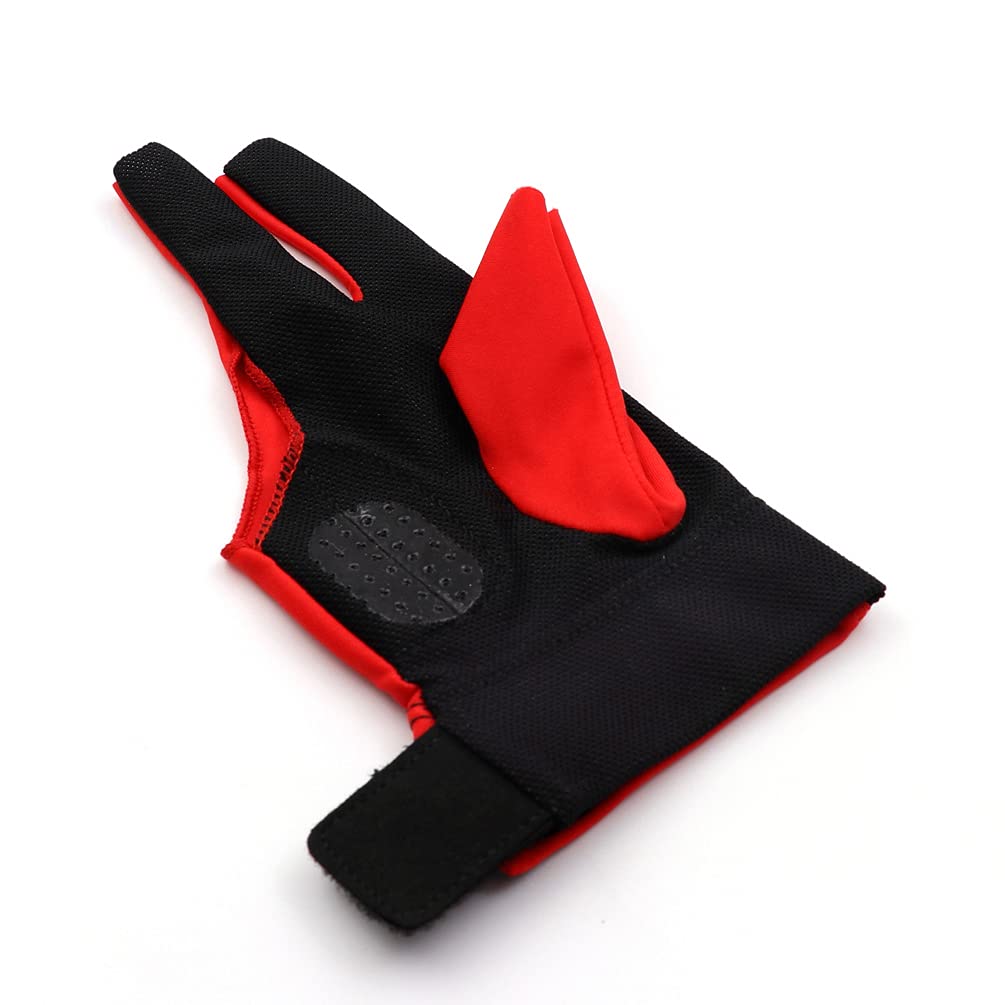 Cuesoul Professional Billiard Gloves Red-Wear On Right Hand Size M