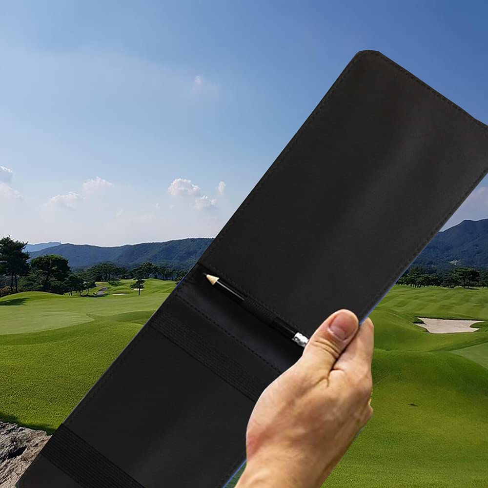Pinmei Golf Leather Scorecard Holder Cover Yardage Book Cover With American Flag Golf Ball Marker And A Free Pencil 4.33 ? 7.48