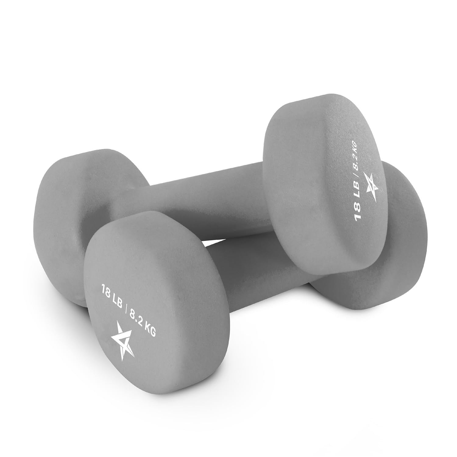 Yes4All Non-Slip, Hexagon Neoprene Dumbbells - 18Lbs Neoprene Dumbbell Set For Muscle Toning, Strength Building, Weight Loss (Gr