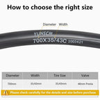 2 Pack 700C 28 Road Bike Tubes 700X35C38C40C43C Fv48 Presta Valve 700C Bicycle Tubes Compatible With 700 X 35C 700X36C 700X37C 7