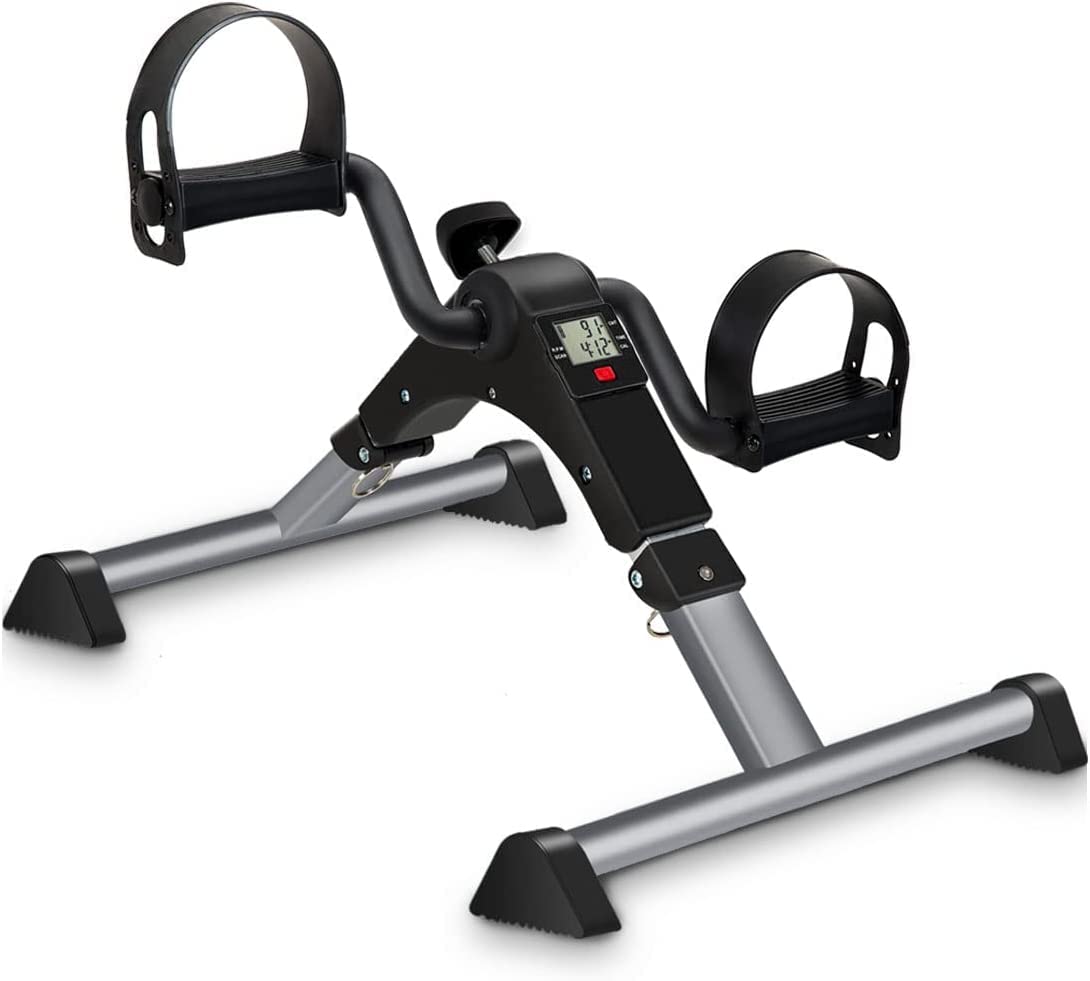 Goredi Under Desk Bike Pedal Exerciser, Upper & Lower Peddler Exerciser For Seniors With Lcd Display, Fitness Folding Arm Leg Wo